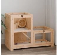 vidaXL Kleintierstall, Hamsterk&auml;fig 81x40x60 cm Massivholz Tanne