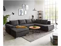 DeLife Couch Abilene Schwarz 325x230 cm Ottomane Wohnlandschaft - black...