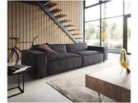DeLife XXL-Sofa Tenso Velour Anthrazit 286x105 cm Big-Sofa - black polyester...