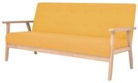 vidaXL Sofa 3-Sitzer Sofa Stoff Gelb