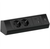 Bachmann CASIA2 2xCEE7/3 1xUSB A/C 22W 2,0m AEH SW Steckdosenleiste (Kabell&auml;nge 2
