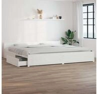 vidaXL Bettgestell vidaXL Bett mit Schubladen Wei&szlig; 180x200 cm
