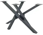 CLP Tischbein Jimmy, Kreuzgestell f&uuml;r DIY, Tischkufen, Metall grau 120 cm x 72...