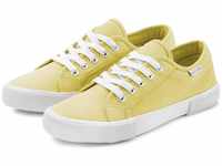 LASCANA Sneaker aus Textil, Schnürhalbschuh, Freizeitschuh, gelb