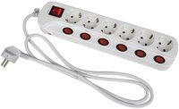 HEITRONIC Heitronic 45191 Steckdosenleiste mit Schalter 6fach Wei&szlig; Schutzkontakt