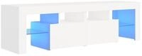 vidaXL TV-Schrank NA TV-Schrank mit LED Leuchten Wei&szlig; 140x35x40 cm Lowboard