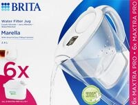 BRITA Wasserfilter Marella Cool Wasserfilter 2,4 L wei&szlig; inkl. 6x Maxtra PRO