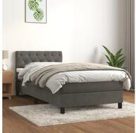 vidaXL Bettgestell vidaXL Boxspringbett mit Matratze Dunkelgrau 80x200 cm Samt