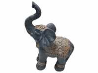 Dehner Magnesia-Elefant 37,5x51x18,5cm Schwarz/Gold