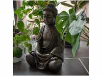 etc-shop Dekofigur, Buddha Figur Ess Zimmer Garten Außen Deko Skulptur braun...