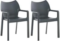 CLP Gartenstuhl Diva (2er Set, 2 St), Outdoor, mit Armlehnen, stapelbar