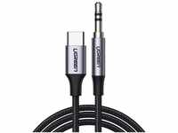 UGREEN Kabel USB C - Miniklinke 3,5 mm 1 m grau (AV143) Smartphone-Kabel, (100...