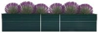 vidaXL Hochbeet, Garten-Hochbeet Verzinkter Stahl 400&times;80&times;77 cm Gr&uuml;n