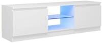 vidaXL TV-Schrank 120 x 30 x 36 cm TV-Schrank mit LED Leuchten Wei&szlig;...