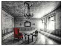 Artland Wandbild Lost Place - Roter Sessel, Architektonische Elemente (1 St),...