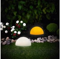 MeLiTec LED Solarleuchte 2er Set Solar-Gartenleuchte LK18 Modell Halbkugel, LED fest