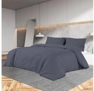vidaXL Bettw&auml;sche Bettw&auml;sche-Set Anthrazit 260x240 cm Baumwolle Bettbezug