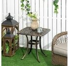 Outsunny Gartentisch mit Aluminiumrahmen, Kaffeetisch f&uuml;r Garten, Balkon