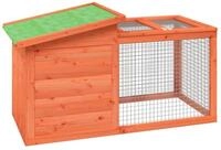 vidaXL Kleintierstall, Kaninchenstall Braun 100,5x54x55 cm Massivholz Kiefer