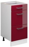 Vicco Unterschrank R-Line, Rot Hochglanz/Wei&szlig;, 40 cm mit Schubladen, ohne