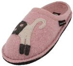 Haflinger Flair Cucho Pantoffeln gewalkter aus Wolle Katze Unisex Hausschuh