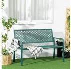 Outsunny Gartenbank Parkbank mit R&uuml;ckenlehne & Armlehne, mit Blumenmuster (Sitzbank,