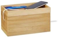 relaxdays Kabelzubeh&ouml;r Kabelbox Bambus