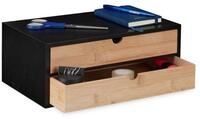 relaxdays Organizer Schubladenbox Bambus & MDF 2 F&auml;cher