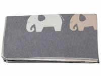 David Fussenegger Juwel Kinderdecke 100x140cm Elefanthenreihe grau