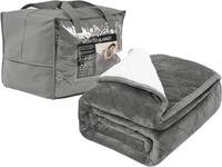 Woltu Gewichtsdecke, Bezug: Flanell Sherpa, Therapiedecke, Schwere Decke aus Flanell