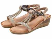 LASCANA Sandalette, Sommerschuh Sandale mit Schmucksteinen, Glitzer, elastische