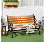 Outsunny Gartenbank Balkonbank mit Armlehnen, f&uuml;r Garten, Balkon, wetterfest