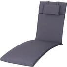 Outsunny Liegenauflage Sonnenliege mit Kopfkissen, Baumwollfaser, Grau, (Gartenliege,
