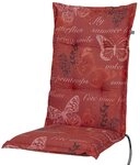 KETTtex Hochlehnerauflage Hochlehner Bali 2386 rot Schmetterlinge 120x49x8 cm