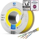 HB-DIGITAL CAT 7 Kabel 100m Installationskabel S/FTP AWG23 LSZH gelb Netzwerkkabel,