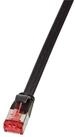 LogiLink LOGILINK Patchkabel SlimLine CAT.6A U/FTP schwarz 0,5m LAN-Kabel