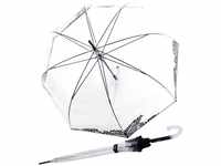 Knirps® Stockregenschirm transparenter Glockenschirm mit Blätter-Aufdruck,