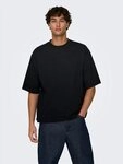 ONLY & SONS Rundhalsshirt ONSMILLENIUM OVZ SS TEE NOOS schwarz S (48)