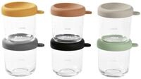 B&Eacute;ABA Frischhaltedose, Glas, (Packung, 6er-Set), mit austauschbaren Deckeln