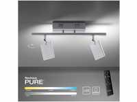 Pure Mira LED-Deckenlampe 2-flammig Remote CCT alu