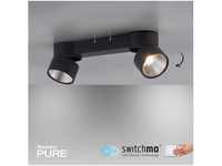 Pure Nola LED-Deckenleuchte zweiflammig schwarz