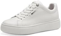 Plateausneaker TAMARIS, Damen, Gr. 36, wei&szlig;, Leder, clean, unifarben, Basic,...