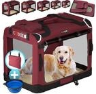 Cadoca Tiertransportbox, faltbar S 50x34x36cm Hundebox Hundetransportbox Dunkelrot