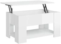 vidaXL Ablagetisch, Couchtisch Hochglanz-Wei&szlig; 79x49x41 cm Holzwerkstoff