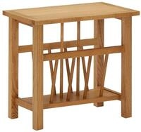 vidaXL Beistelltisch Zeitungstisch 45x27x42 cm Eiche Massivholz (1-St)