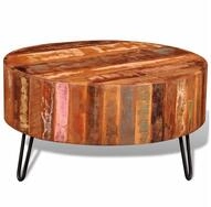 vidaXL Couchtisch Couchtisch Altholz Massiv Rund (1-St)