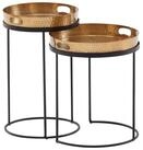 Wohnling Beistelltisch WL6.459 2er Set Metall Tabletttisch Gold Couchtisch...