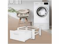 ML-Design Waschmaschinen Untergestell mit Schublade, 63x54 cm, Weiß, aus...