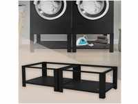 ML-Design Doppel Waschmaschinen Untergestell, 128x54 cm, Schwarz, aus Stahl,...