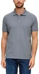 Poloshirt S.OLIVER, Herren, Gr. S, grau (mid grau), Jersey, Obermaterial: 100%